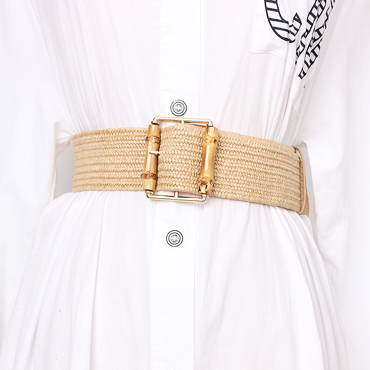 New Elastic Weaving Women's Be - Off White Belt 评论和价格