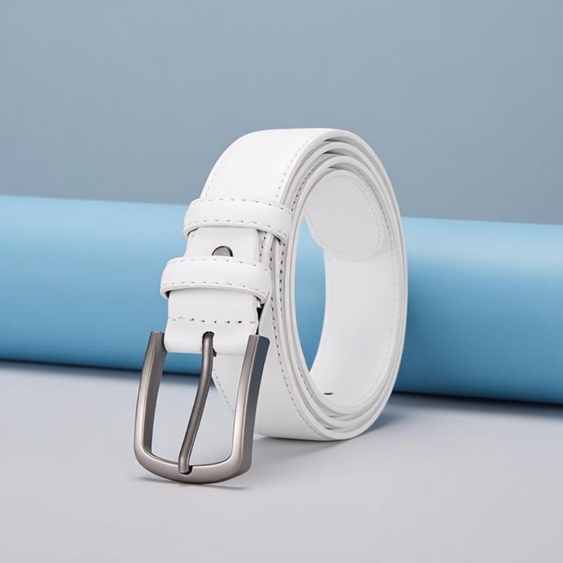 Men's Formal Belt, Solid White - Off White Belt 评论和价格